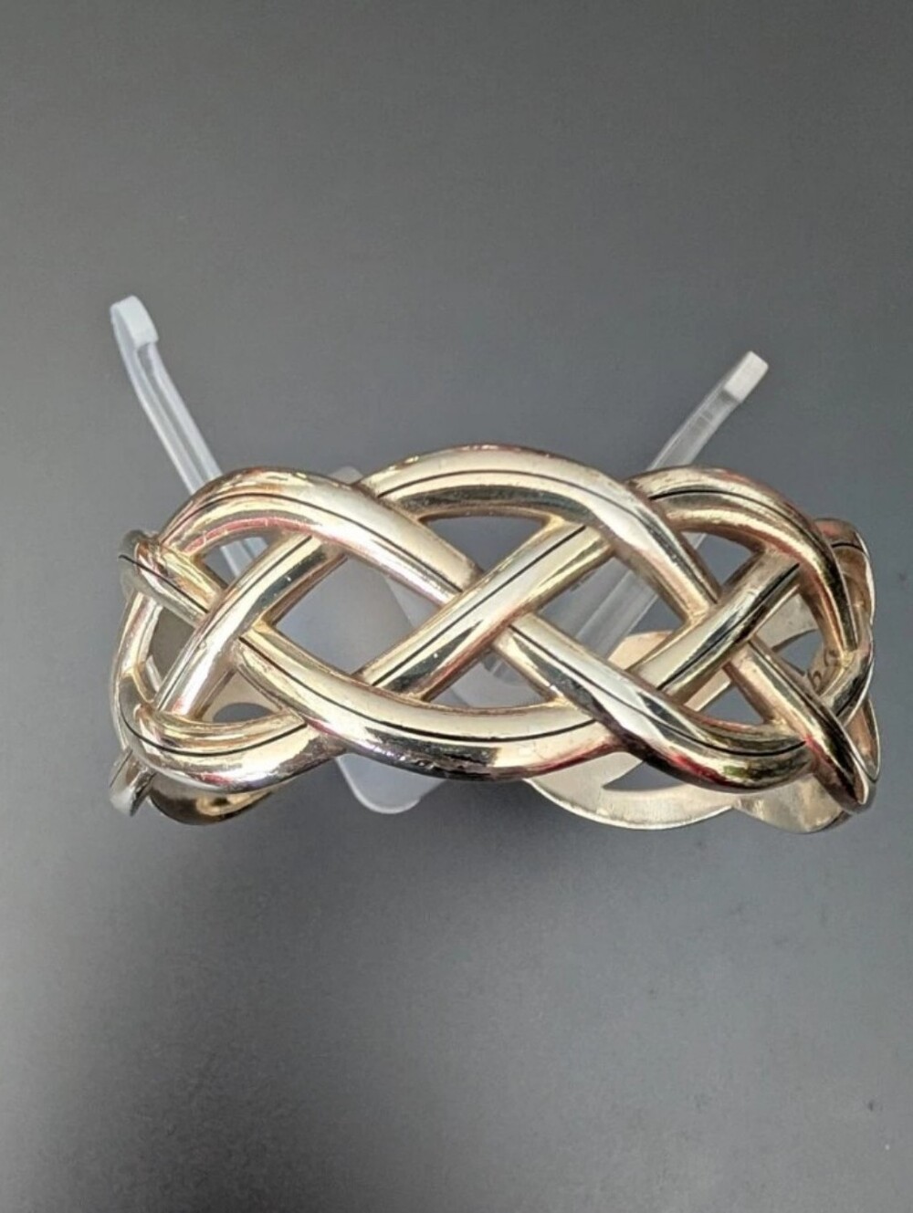 Brighton Silver Interlock 7" Braid Cuff Bracelet
